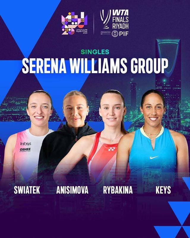 WTA年终总决赛分组抽签揭晓 萨巴伦卡斯瓦泰克领衔出战